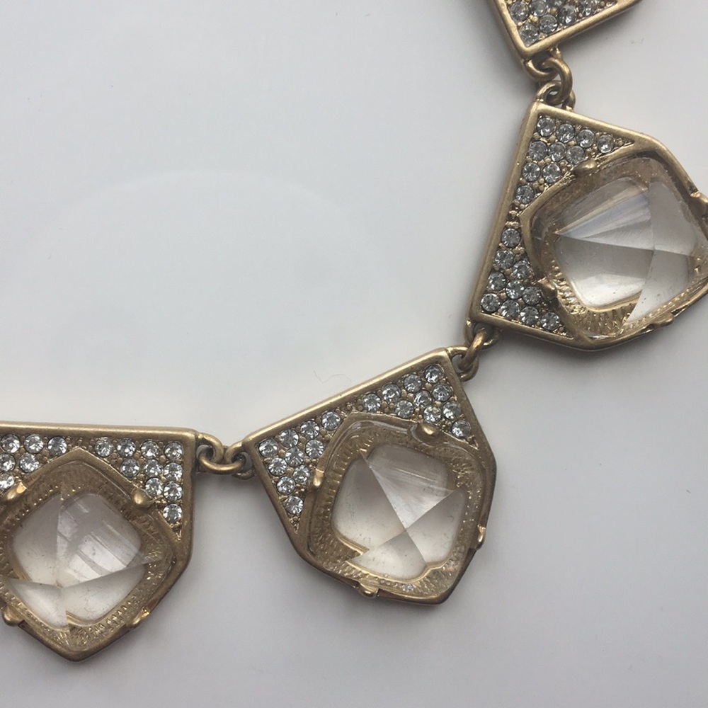J. Crew Art Deco Style Gold/Rhinestone Necklace